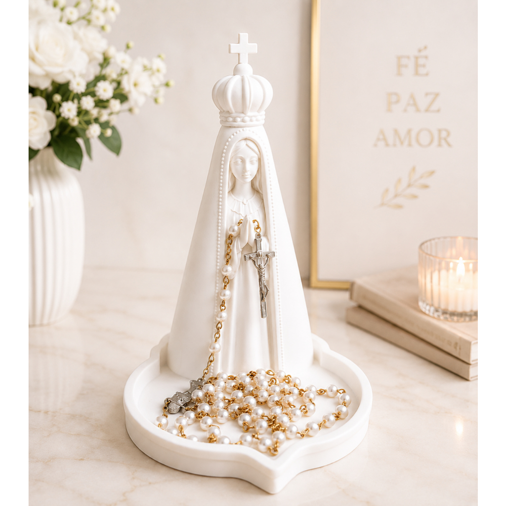 Nossa Senhora Aparecida Porta Terço Bandeja Decorativa Sagrada Maria Rosário Religioso
