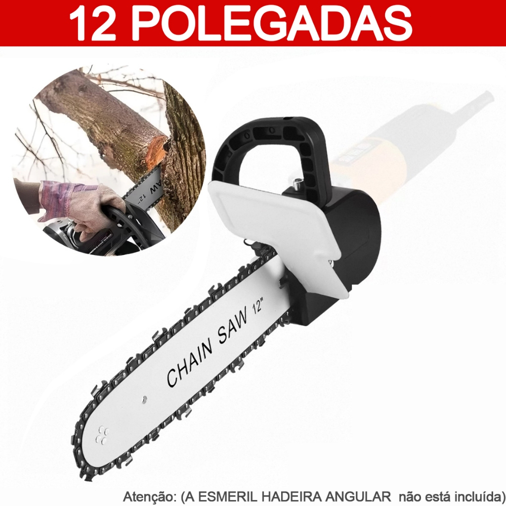 12 " Kit Completo M10 Motosserra Adaptador Esmerilhadeira Lixadeira eletrosserra