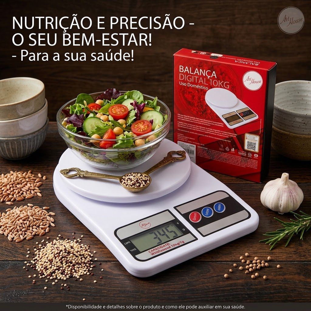 Balança Digital de Cozinha Art House 10kg – Precisão e Praticidade para Suas Receitas!
