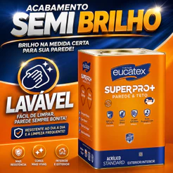 Tinta Semi Brilho Lavável Eucatex Super Pro 18L - Várias Cores
