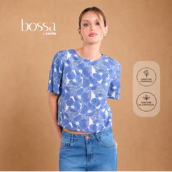 Lovito Bossa Blusa Feminina Estampada Em Linho E Viscose BLB20492080