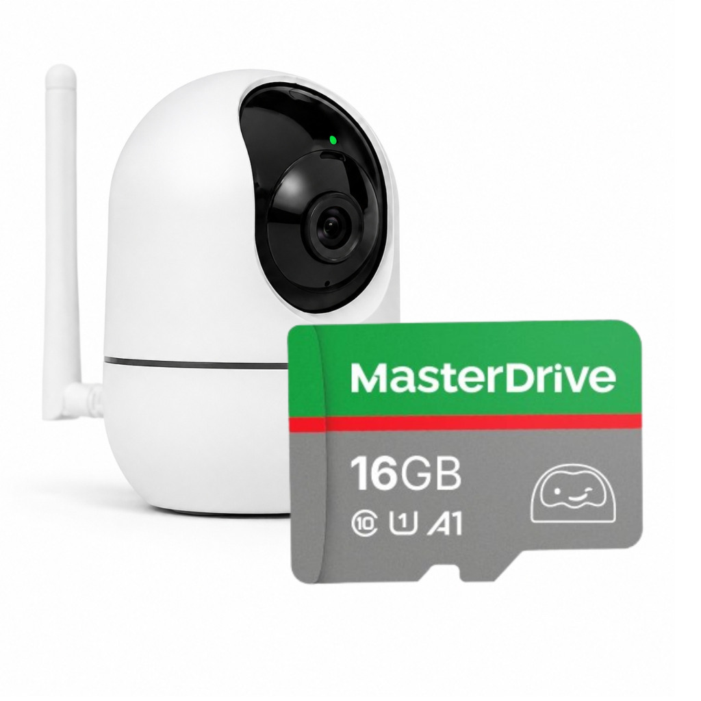 Cartão de Memória MicroSD 16GB MasterDrive Classe 10 A1 com Adaptador SD para Câmera de Segurança Original