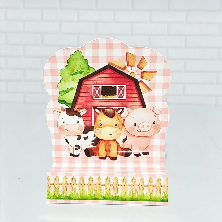 Fazendinha - Porta Bis Duplo Personalizado/PEGUE e MONTE/Aniversario/Lembrancinha/Festa