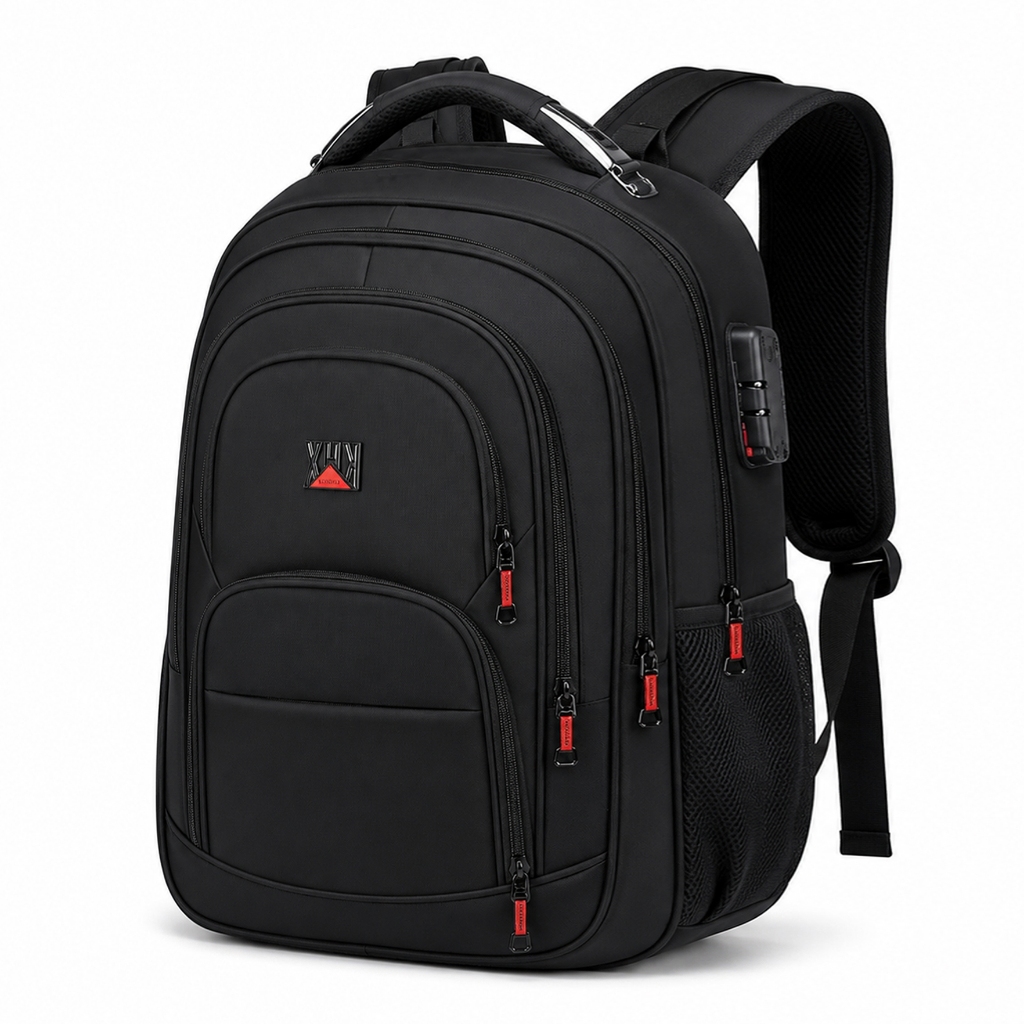 Mochila Masculina Grande Capacidade Impermeável com Vários Compartimentos para Trabalho e Viagem