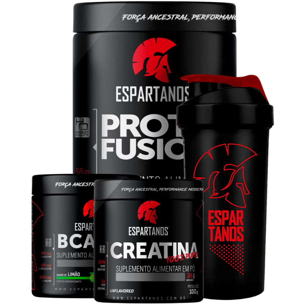 Kit Whey Protein Fusion + Bcaa + Creatina + Shaker