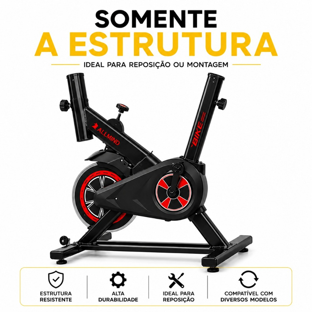 estrutura para bicicleta ergométrica spinning profissional quadro reforçado para reposição e montagem