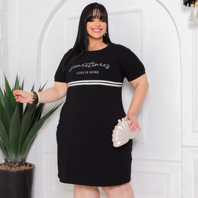 Vestido Feminino em Malha Plus Size Soltinho com Elastano