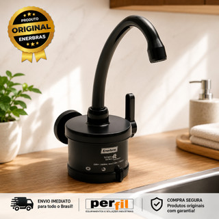TORNEIRA PLUS 4 TEMPERATURAS 5500W 220V PRETO ENERBRAS TORNEIRA PRETA 220V TORNEIRA ELETRICA
