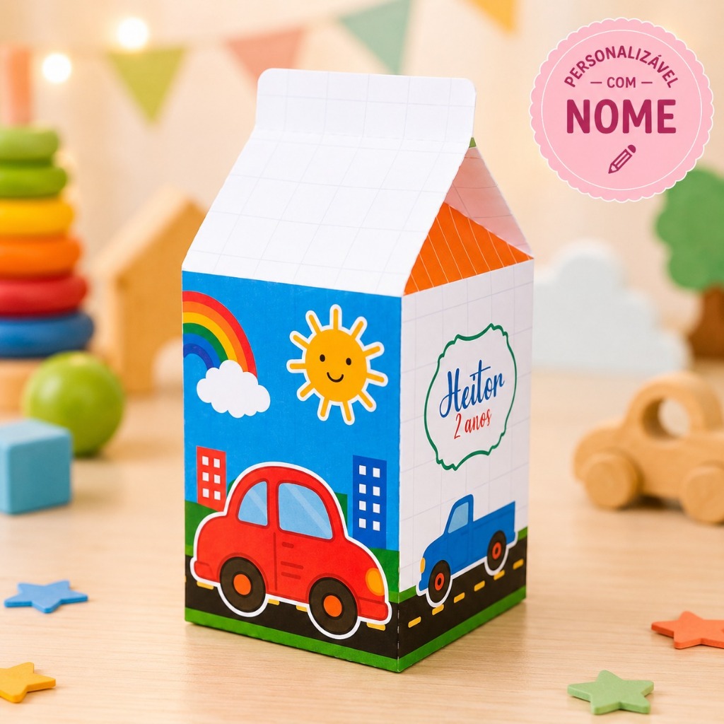 Kit 10 Caixas Carrinhos Carro Transporte Lembrancinhas  Festa infantil Aniversário Personalizadas PEGUE E MONTE