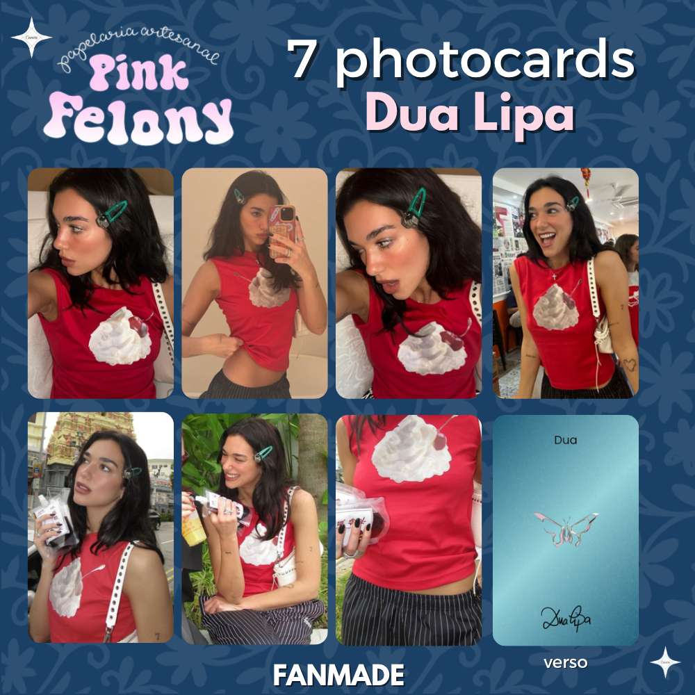 kit photocards dua lipa albuns variados frente e verso