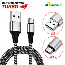 Cabo Carregador Tipo C Android Reforçado 2 Metros 120W 6A Original X-cell
