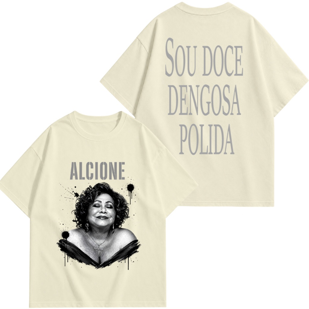 Camiseta oversized Alcione – Sou doce, dengosa polida streetwear t-shirts 100% algodão