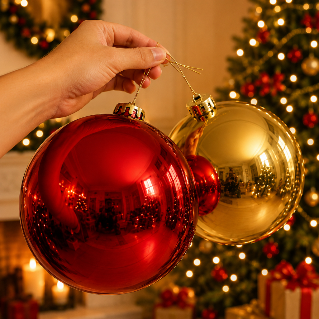 Bola De Natal 15cm Pendente Enfeite Natalino Bolas Grandes Para Árvore De Natal