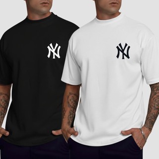 Kit 2 Camiseta Oversized Masculina Camisa 100% Algodão T-Shirt Streetwear Premium NY New York