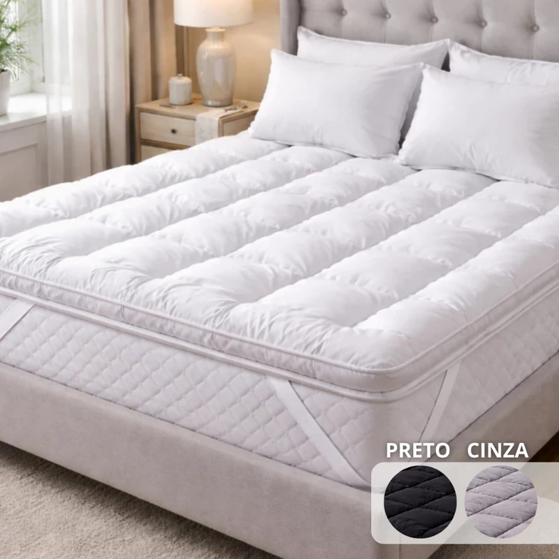 Protetor de Colchão Casal Queen Pillow Top em Micro Percal 400 Fios