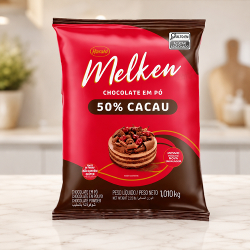 Chocolate em Pó Melken 50% Cacau 1,01kg Harald