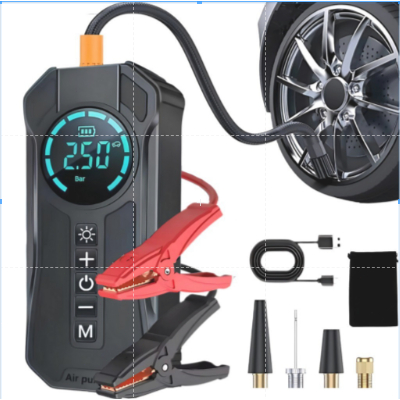 Bomba de ar digital portátil recarregável, inflador de pneus para automóveis e motocicletas, USB LED – viaje com tranqui