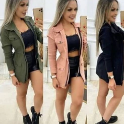 PARKA Casaco Feminino Bengaline Sobretudo Jaqueta de Frio Moda Blogueira Mulher