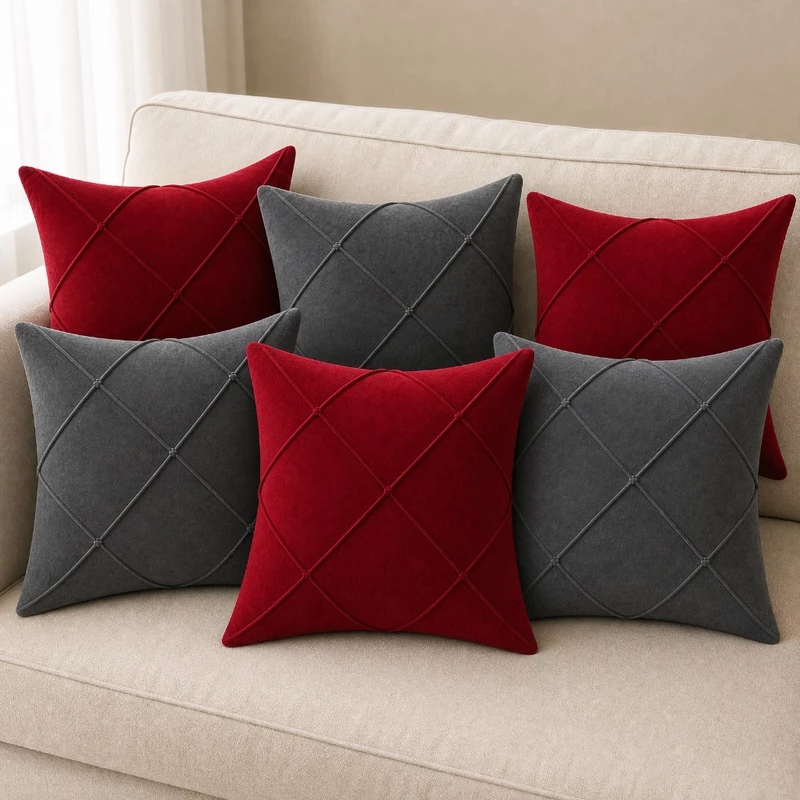 Capas de Almofada Suede Luxo 40x40 para Sofá Sala Quarto com Zíper — foto 8