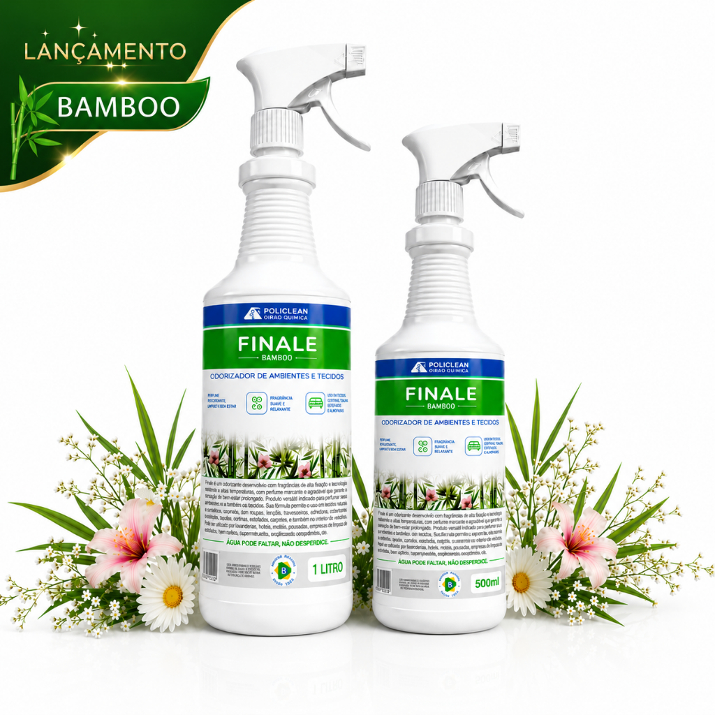 Finale Bamboo "Cheiro De Rico" Finalizador De Roupas Ambientes Tecidos Estofados Home Spray 1L e 500ml