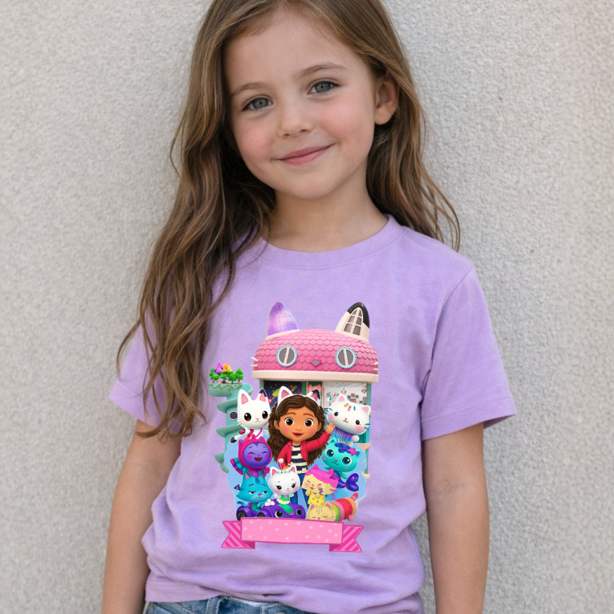 Camiseta Casa Mágica da Gabby Blusa Menina Infantil Juvenil 02 ao GG