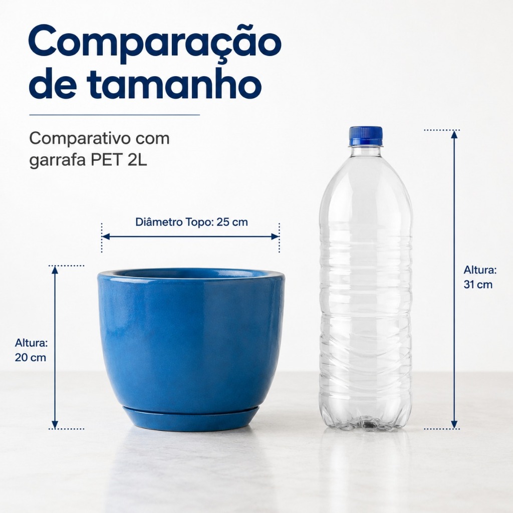 Vaso Para Plantas Decorativo Sala Jardim Bojo Redondo com Prato Liso Polido Marmorizado Centro Mesa — imagem 2 de 2