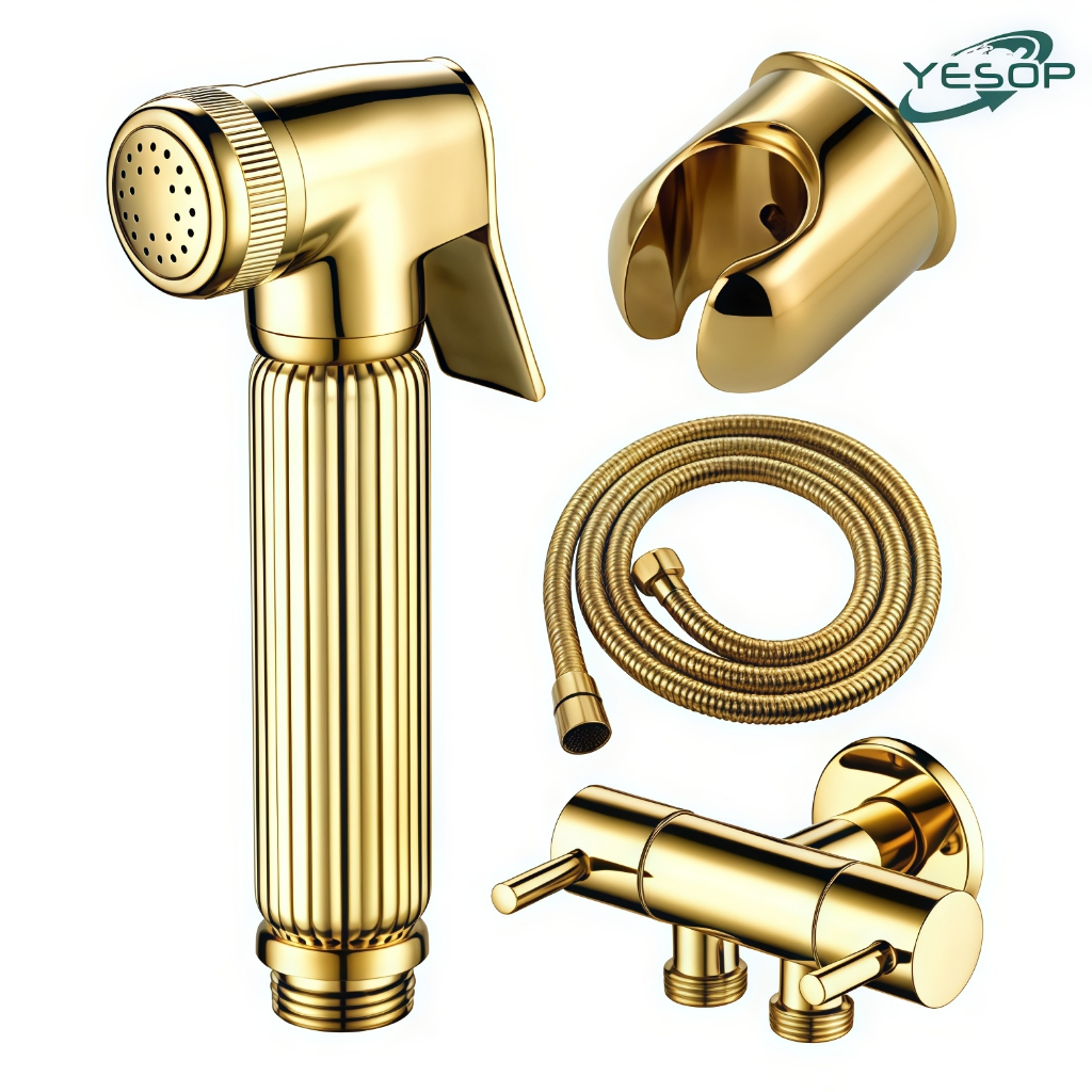 Ducha Higiênica Dourada 1/4 Volta Luxo Gatilho Inox 304 Yesop