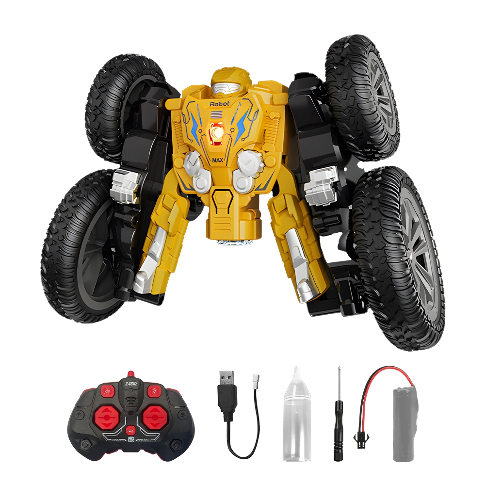 Brinquedo Carro RC Transformável Controle Remoto Stunt 360° Carro de Acrobacias