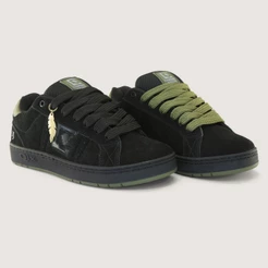 Tênis Qix Combat Massaki Original Preto e Verde Camurça Streetwear