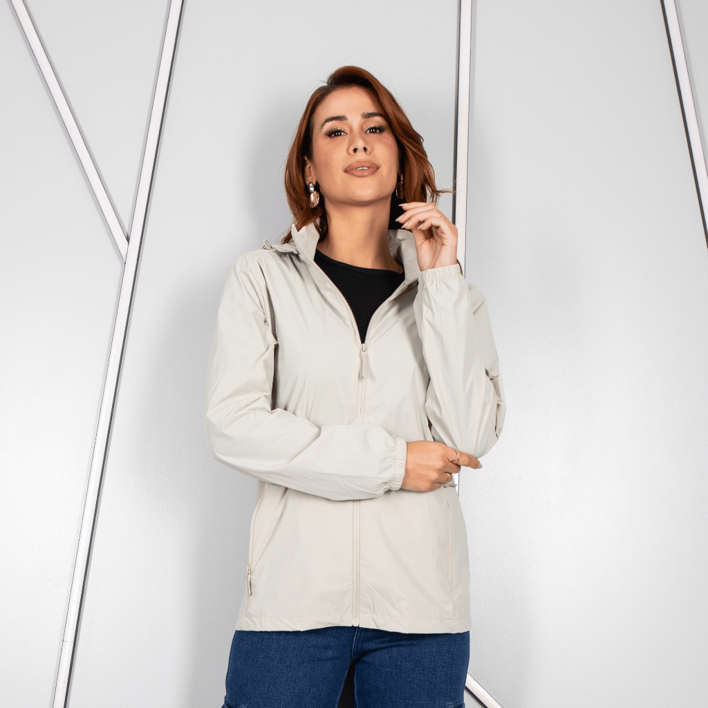 Jaqueta Feminina Corta Vento Poliamida Leve Impermeável Casual Esportiva com Capuz Inverno
