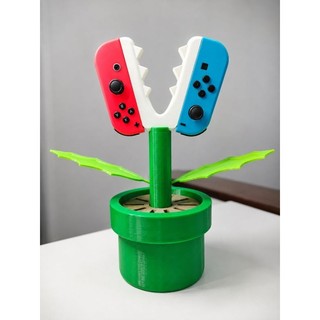 Suporte Controle Nintendo Switch Joy-Con e Porta Jogos Planta Carnívora Mário Bros Organizador Gamer 3D