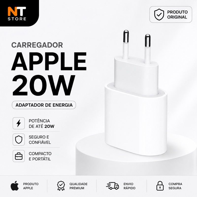 Carregador Apple 20W USB-C Original Fonte Adaptador MUVU3BZ/A