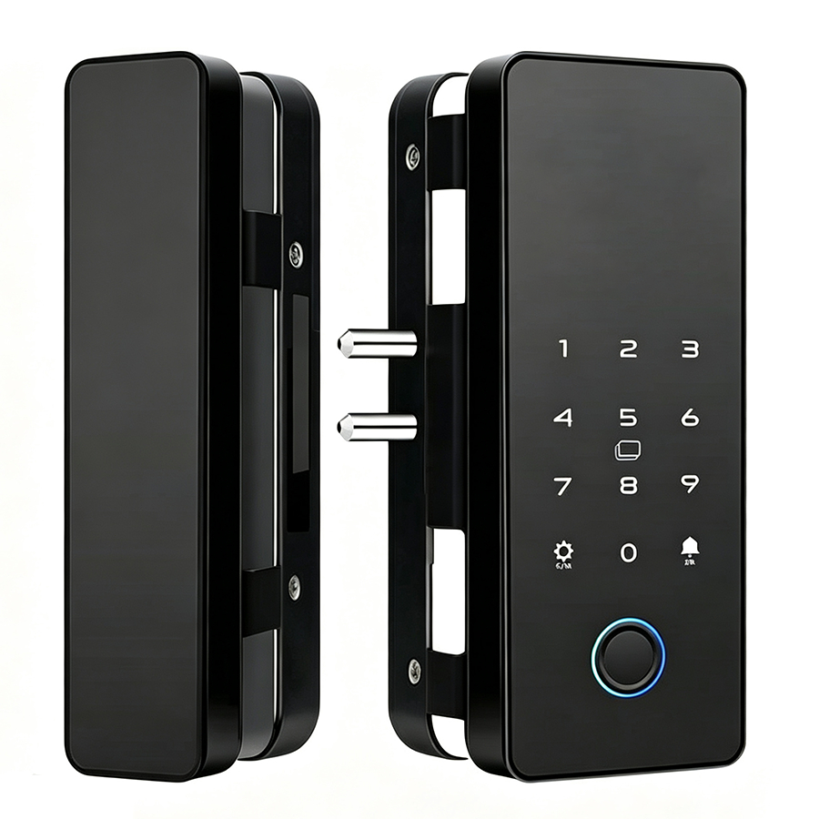 4 em 1 Sem Furos Fechadura Digital de Sobrepor com Biometria, Senha e Tag – Com Teclado Touch Casa Inteligente -M4