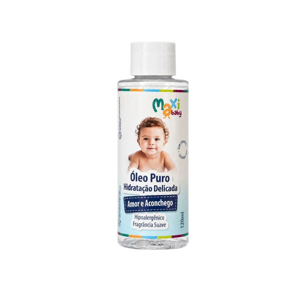 Óleo Corporal Bebê Pós Banho Recém Nascidos Massagem Relaxante 120ml Maxi Baby