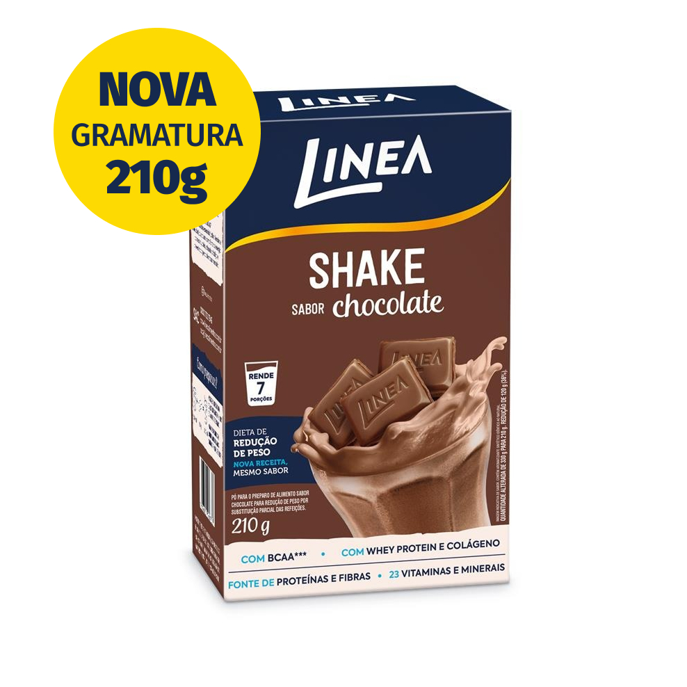 Shake Premium em pó Linea Sabor Chocolate de 210g