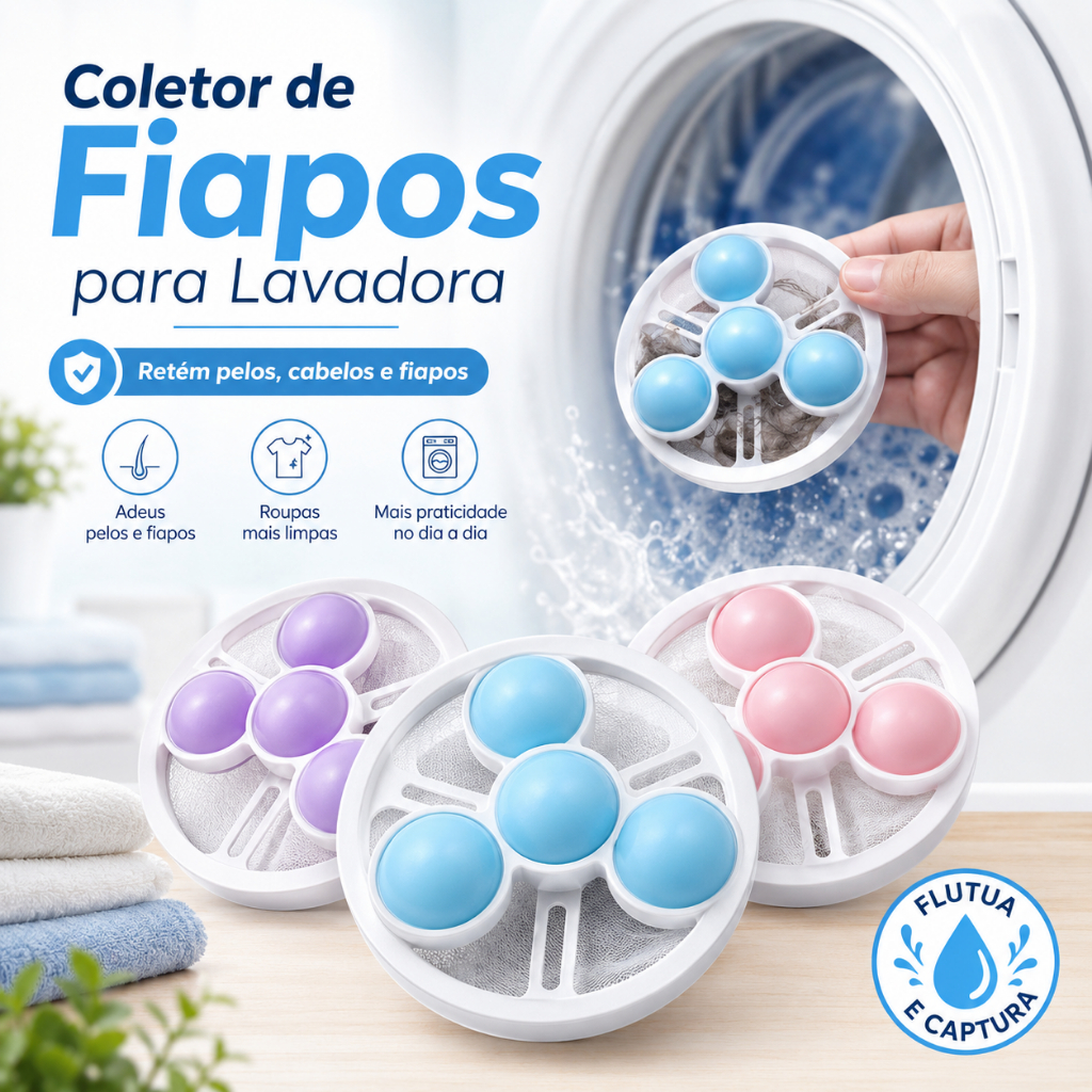 Kit 1-5 Filtro Coletor de Pelos Fiapos Reutilizável Flutuante Para Máquina de Lavar Roupa