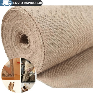 15M Tecido De Juta - Tela De Juta - Artesanato - Decoração Cor Natural Desenho Do Tecido Liso