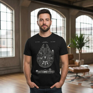Camiseta Millenium Falcon Star Wars Geek Nerd Blusa Camisa