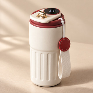 Copo Térmico para Café com Display LED de Temperatura Tampa com Trava e Alça Portátil