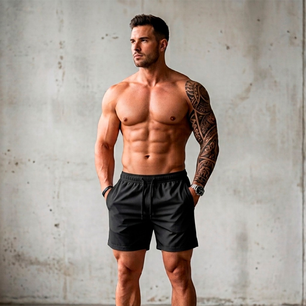 Short Masculino Tactel Elastano Liso  Básico Tecido leve  Academia Corrida Elástico na cintura Moda Praia