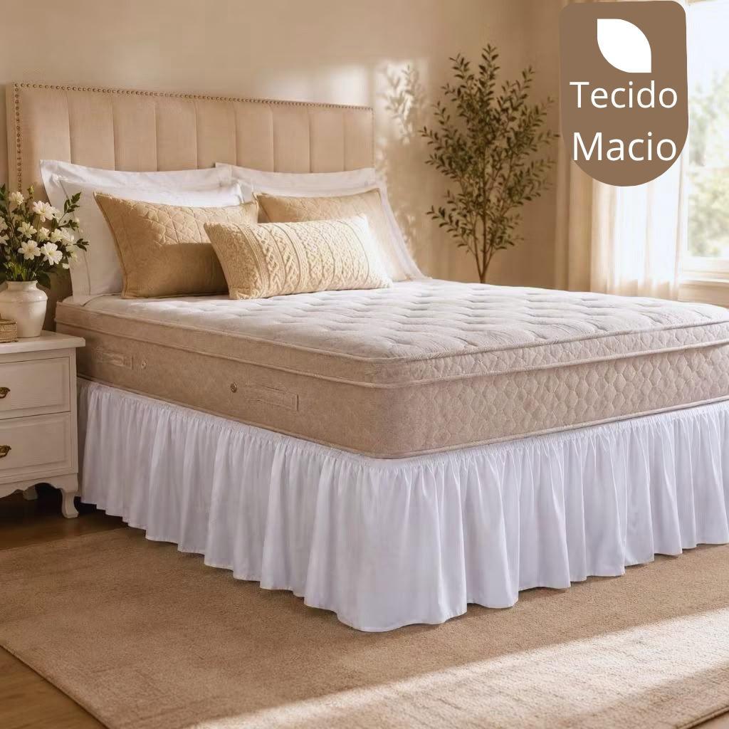 Saia Box Casal Padrão Queen King Toque Macio Premium Com Elastico
