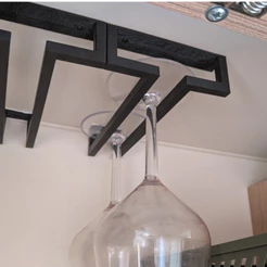 Porta Taças Suspenso para Armário | Organizador de Taças para Cozinha e Apartamento Amo 3D Decor - Kit com 2 Preto
