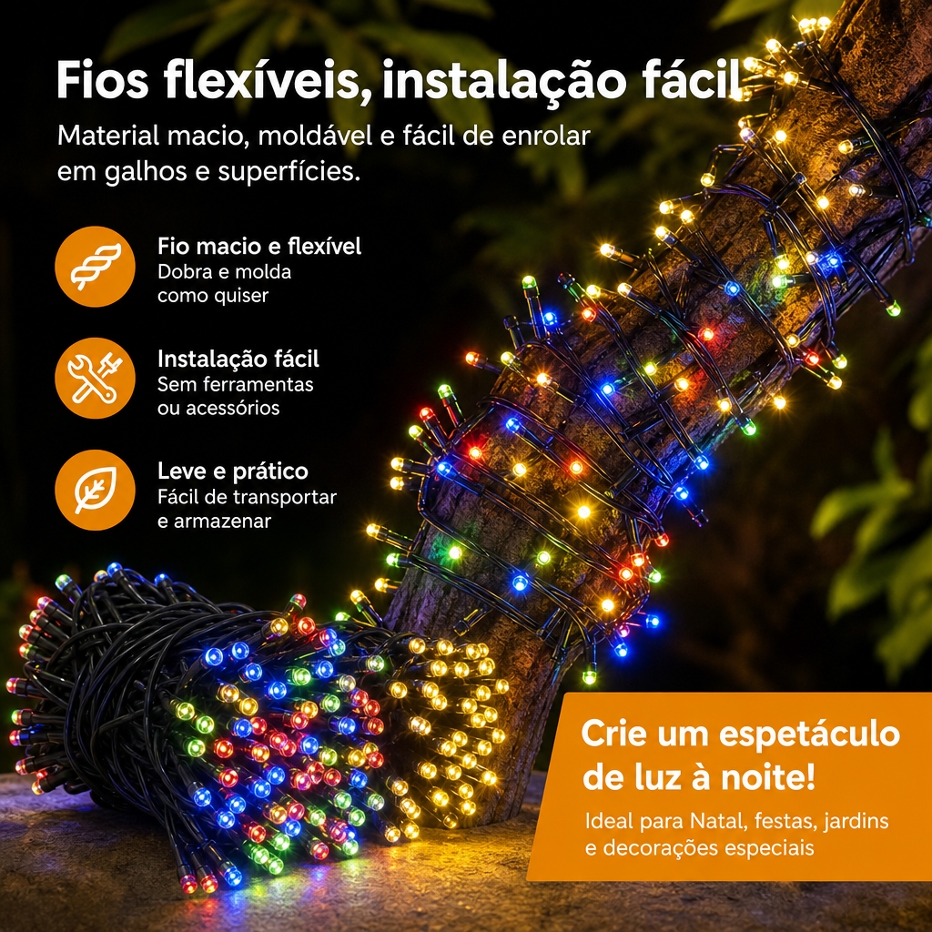 10 metros Pisca-pisca LED 8 Funções À Prova d'Água Uso Externo Natal Árvore Jardim KL-517-110