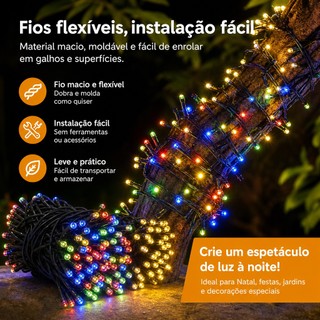 10 metros Pisca-pisca LED 8 Funções À Prova d'Água Uso Externo Natal Árvore Jardim KL-517-110