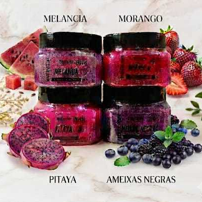 Kit Esfoliante De Frutas P/ Corpo e Rosto  300g - Limpeza Profunda, Hidratação, Perfume, Banho.