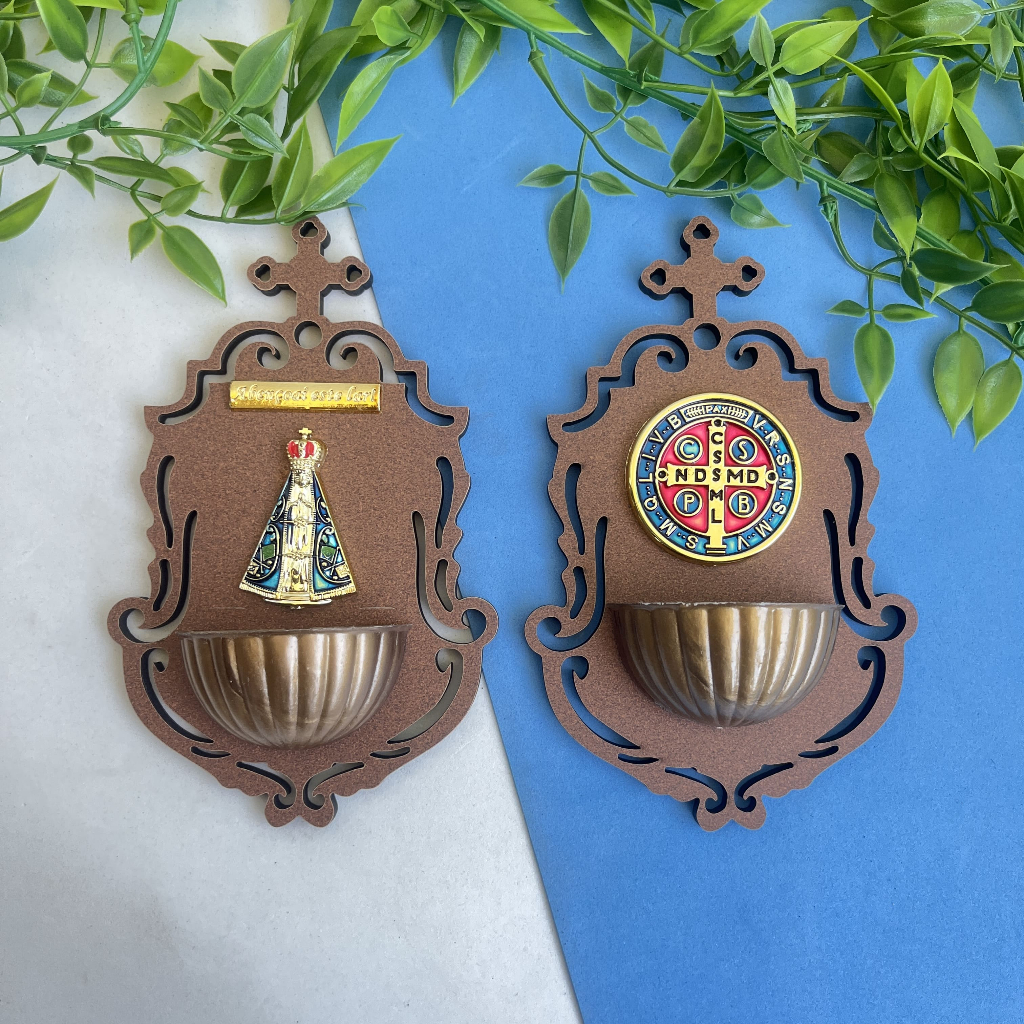 Pia Para Água Benta Nossa Senhora Aparecida/ Porta Água Benta/ São bento MDF Parede 18cm