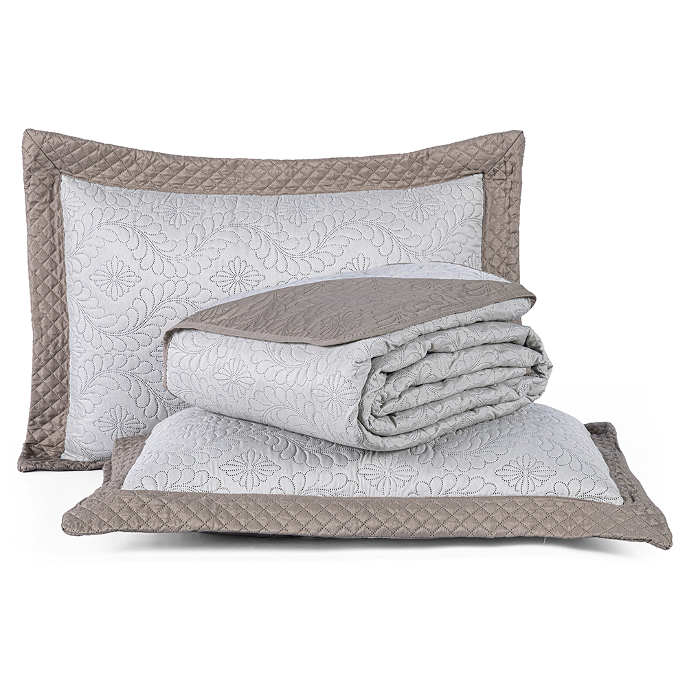 Kit Colcha Cobre Leito Solteiro Casal Queen e King 150 Fios Matelado Boutis Dupla Face Duo
