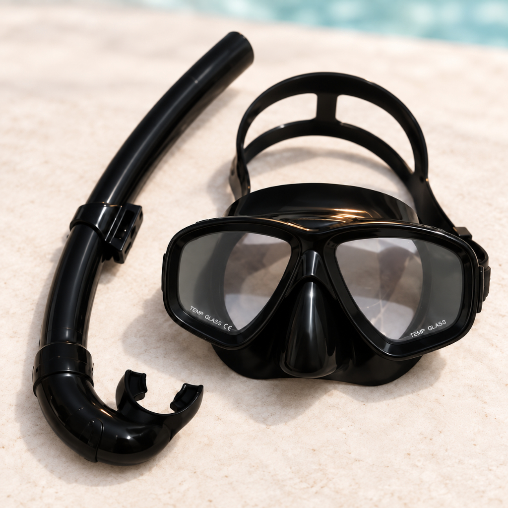 Kit Mergulho Snorkel Tubo Respirador Supernova Dry Silicone E Máscara De Mergulho Profissional
