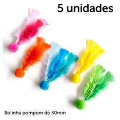 Bolinha ping penas pompom para gatos bolinha divertida com pena ping pula para gato bola de pena