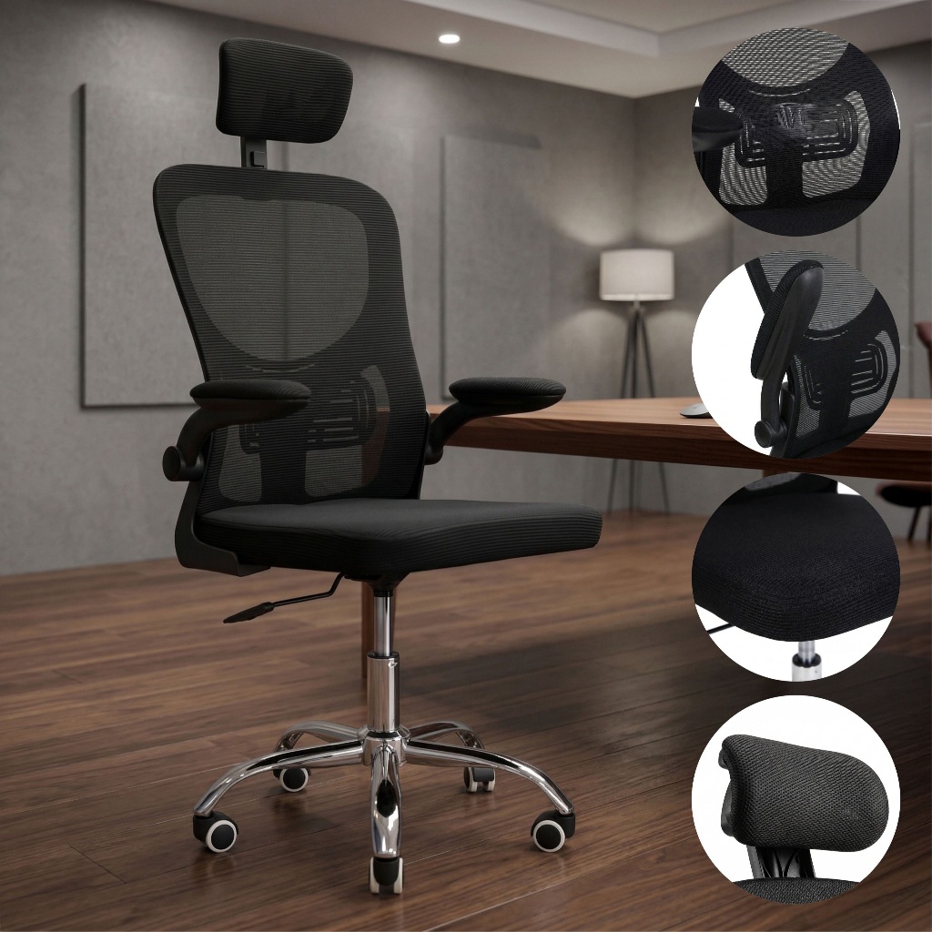 Cadeira Executiva para Reunião Ergonômica Base Giratória e Conforto Premium